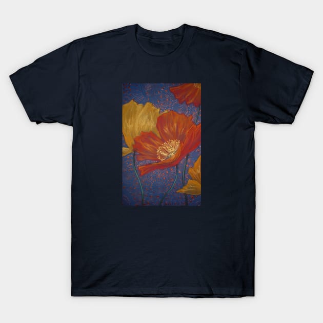 Red and Yellow Poppies T-Shirt by cheriedirksen